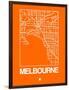 Orange Map of Melbourne-NaxArt-Framed Art Print