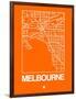 Orange Map of Melbourne-NaxArt-Framed Art Print