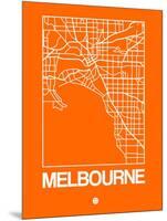 Orange Map of Melbourne-NaxArt-Mounted Art Print