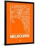 Orange Map of Melbourne-NaxArt-Framed Art Print