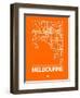 Orange Map of Melbourne-NaxArt-Framed Premium Giclee Print