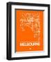 Orange Map of Melbourne-NaxArt-Framed Premium Giclee Print