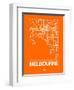 Orange Map of Melbourne-NaxArt-Framed Premium Giclee Print