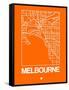 Orange Map of Melbourne-NaxArt-Framed Stretched Canvas