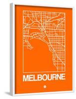 Orange Map of Melbourne-NaxArt-Framed Art Print