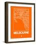 Orange Map of Melbourne-NaxArt-Framed Art Print