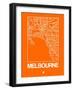 Orange Map of Melbourne-NaxArt-Framed Art Print