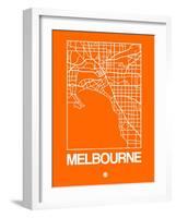 Orange Map of Melbourne-NaxArt-Framed Art Print