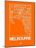 Orange Map of Melbourne-NaxArt-Mounted Art Print