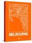 Orange Map of Melbourne-NaxArt-Stretched Canvas