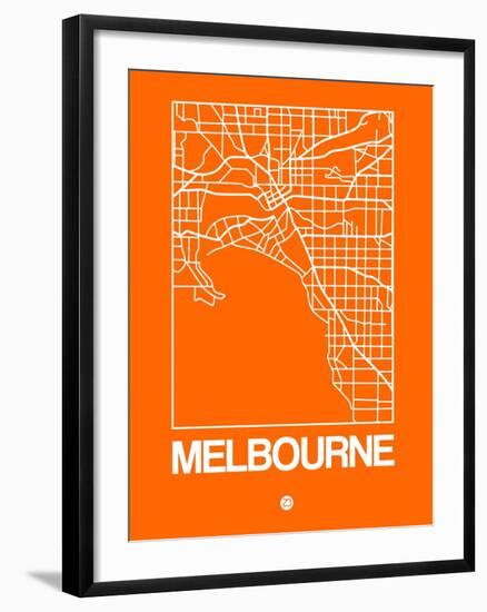 Orange Map of Melbourne-NaxArt-Framed Art Print