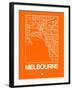 Orange Map of Melbourne-NaxArt-Framed Art Print