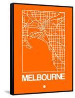 Orange Map of Melbourne-NaxArt-Framed Stretched Canvas