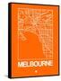 Orange Map of Melbourne-NaxArt-Framed Stretched Canvas
