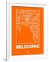 Orange Map of Melbourne-NaxArt-Framed Art Print