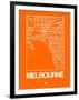 Orange Map of Melbourne-NaxArt-Framed Art Print