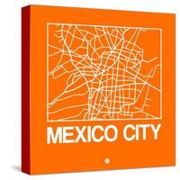 Orange Map of Mexico City-NaxArt-Stretched Canvas