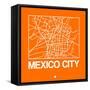 Orange Map of Mexico City-NaxArt-Framed Stretched Canvas