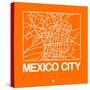 Orange Map of Mexico City-NaxArt-Stretched Canvas