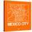 Orange Map of Mexico City-NaxArt-Stretched Canvas