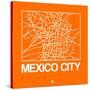 Orange Map of Mexico City-NaxArt-Stretched Canvas