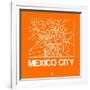 Orange Map of Mexico City-NaxArt-Framed Art Print