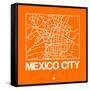 Orange Map of Mexico City-NaxArt-Framed Stretched Canvas