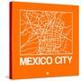 Orange Map of Mexico City-NaxArt-Stretched Canvas