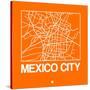 Orange Map of Mexico City-NaxArt-Stretched Canvas