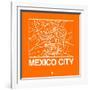 Orange Map of Mexico City-NaxArt-Framed Art Print