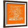 Orange Map of Mexico City-NaxArt-Framed Art Print