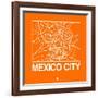 Orange Map of Mexico City-NaxArt-Framed Art Print