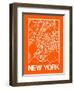 Orange Map of New York-NaxArt-Framed Art Print