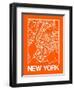 Orange Map of New York-NaxArt-Framed Art Print