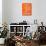 Orange Map of New York-NaxArt-Stretched Canvas displayed on a wall