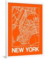 Orange Map of New York-NaxArt-Framed Art Print