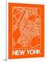 Orange Map of New York-NaxArt-Framed Art Print