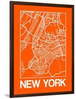 Orange Map of New York-NaxArt-Framed Art Print