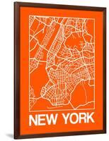 Orange Map of New York-NaxArt-Framed Art Print