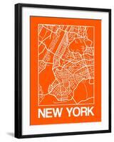 Orange Map of New York-NaxArt-Framed Art Print