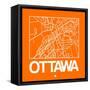 Orange Map of Ottawa-NaxArt-Framed Stretched Canvas