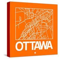 Orange Map of Ottawa-NaxArt-Stretched Canvas