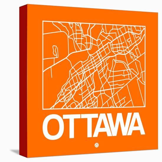 Orange Map of Ottawa-NaxArt-Stretched Canvas