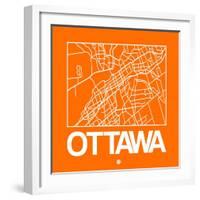 Orange Map of Ottawa-NaxArt-Framed Art Print