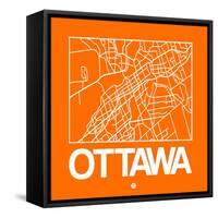 Orange Map of Ottawa-NaxArt-Framed Stretched Canvas