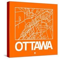 Orange Map of Ottawa-NaxArt-Stretched Canvas