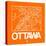 Orange Map of Ottawa-NaxArt-Stretched Canvas