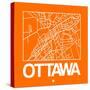 Orange Map of Ottawa-NaxArt-Stretched Canvas