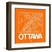 Orange Map of Ottawa-NaxArt-Framed Art Print