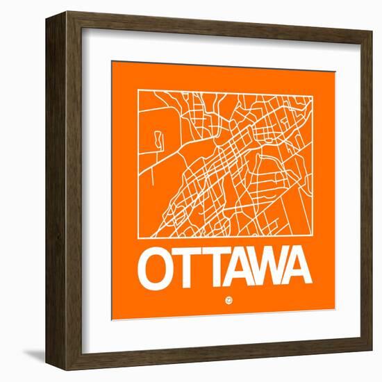 Orange Map of Ottawa-NaxArt-Framed Art Print